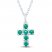 Lab-Created Emerald Cross Necklace Sterling Silver 18"