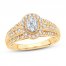 Multi-Stone Diamond Engagement Ring 1/2 ct tw Round-cut 10K Yellow Gold