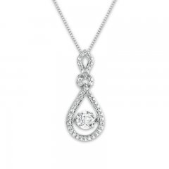 Lab-Created White Sapphire Necklace in Sterling Silver