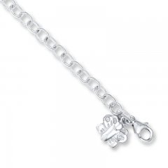 Butterfly Charm Anklet 10" Rolo Chain Sterling Silver