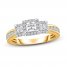 Three-Stone Diamond Engagement Ring 1 ct tw Princess/Round 14K Yellow Gold