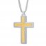 Cross Necklace Yellow Ion-Plated Stainless Steel 24"