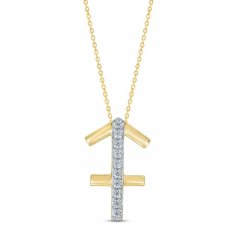 Diamond Sagittarius Necklace 1/10 ct tw 10K Yellow Gold 18"