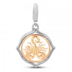 True Definition Scorpio Zodiac Charm Sterling Silver/10K Yellow Gold