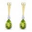 Peridot & Diamond Earrings Sterling Silver/10K Yellow Gold