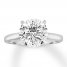 Diamond Solitaire Engagement Ring 3 Carats 14K White Gold