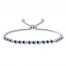 Lab-Created Sapphire Bolo Bracelet Bezel-set Sterling Silver