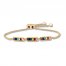 Lab-Created Gemstone Rainbow Bolo Bracelet 10K Yellow Gold