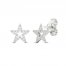 Diamond Star Stud Earrings 10K White Gold