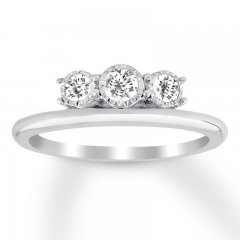 Three-Stone Diamond Ring 1/4 ct tw Round-cut Sterling Silver