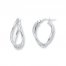 Twisted Hoop Earrings 14K White Gold