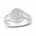 Diamond Flower Ring 3/8 ct tw Round & Baguette-cut Sterling Silver