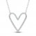 Diamond Heart Necklace 1/8 ct tw Round-cut 10K White Gold 18"