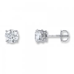 Diamond Earrings 2 ct tw Round-cut 14K White Gold