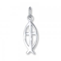 Ichthys Fish Charm Sterling Silver