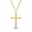 Men's Diamond-cut Cross Necklace 10K Yellow Gold 22"