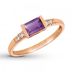 Le Vian Amethyst Ring 1/15 ct tw Diamonds 14K Strawberry Gold