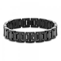 Men's Black Diamond Bracelet 1/2 ct tw Stainless Steel/Black Ion Plating 8.5"