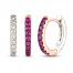 Le Vian Diamond & Ruby Reversible Hoop Earrings 1/5 ct tw 14K Two-Tone Gold