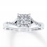 Engagement Ring 1/3 ct tw Diamonds 10K White Gold