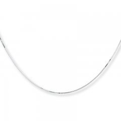 Box Chain Necklace 10K White Gold 18" Length