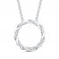 Circle of Gratitude Diamond Necklace 1/10 ct tw Sterling Silver 19"