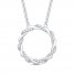 Circle of Gratitude Diamond Necklace 1/10 ct tw Sterling Silver 19"