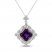 Amethyst & White Lab-Created Sapphire Necklace Sterling Silver 18"