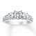 3-Stone Diamond Ring 1 ct tw Round-cut 14K White Gold