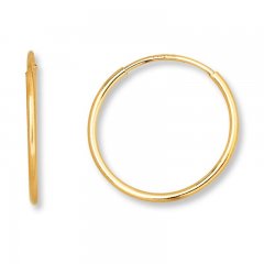 Endless Hoop Earrings 14K Yellow Gold 12mm