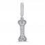 True Definition Dog Bone Charm 1/20 ct tw Diamonds Sterling Silver