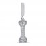 True Definition Dog Bone Charm 1/20 ct tw Diamonds Sterling Silver