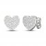 Lab-Created Diamonds by KAY Heart Earrings 1 ct tw 14K White Gold