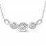 Diamond Fashion Necklace 1/4 ct tw Round-cut 10K White Gold 18"