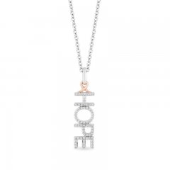 Hallmark Diamonds Hope Necklace 1/6 ct tw Sterling Silver/10K Rose Gold