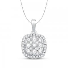 Diamond Necklace 1/2 ct tw Round-Cut 10K White Gold 18"