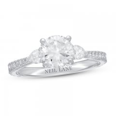 Neil Lane Premiere Diamond Engagement Ring 2 ct tw Round/Princess 14K White Gold