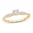 Diamond Engagement Ring 1/2 ct tw Princess/Round 14K Yellow Gold