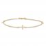 Cross Anklet 14K Yellow Gold 9.5"