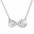 Infinity Necklace 1/4 ct tw Diamonds 10K White Gold