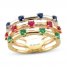 Le Vian Sapphire/Ruby/Emerald Ring 14K Tri-Tone Gold