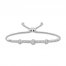 Diamond Bolo Bracelet 1/4 ct tw Round-cut Sterling Silver