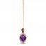 Le Vian Amethyst Necklace 1/6 ct tw Diamonds 14K Strawberry Gold 18"