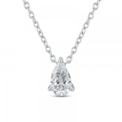 Lab-Created Diamonds by KAY Solitaire Necklace 1/2 ct tw Pear-Shaped 14K White Gold 19"