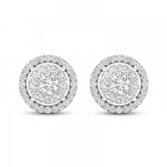 Diamond Stud Earrings 1/2 ct tw Round-Cut 10K White Gold