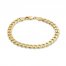 Diamond-cut Curb Chain Bracelet 14K Yellow Gold 7.5"