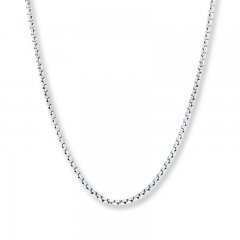 Box Chain 14K White Gold 24" Length