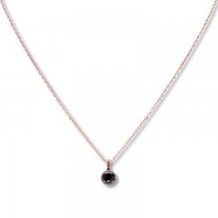 Black Diamond Necklace 1/2 ct tw Round-cut 10K Rose Gold