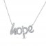 Diamond Hope Necklace 1/5 ct tw 10K White Gold 18"