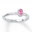 Stackable Ring Lab-Created Pink Sapphire Sterling Silver